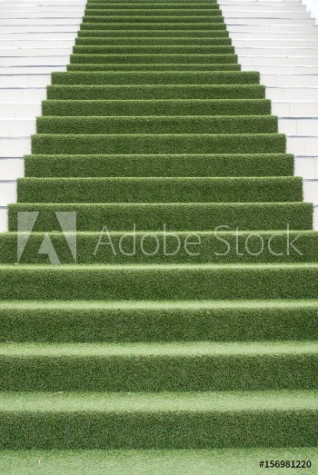 Picture of Artificial grass installed over concrete staircase
